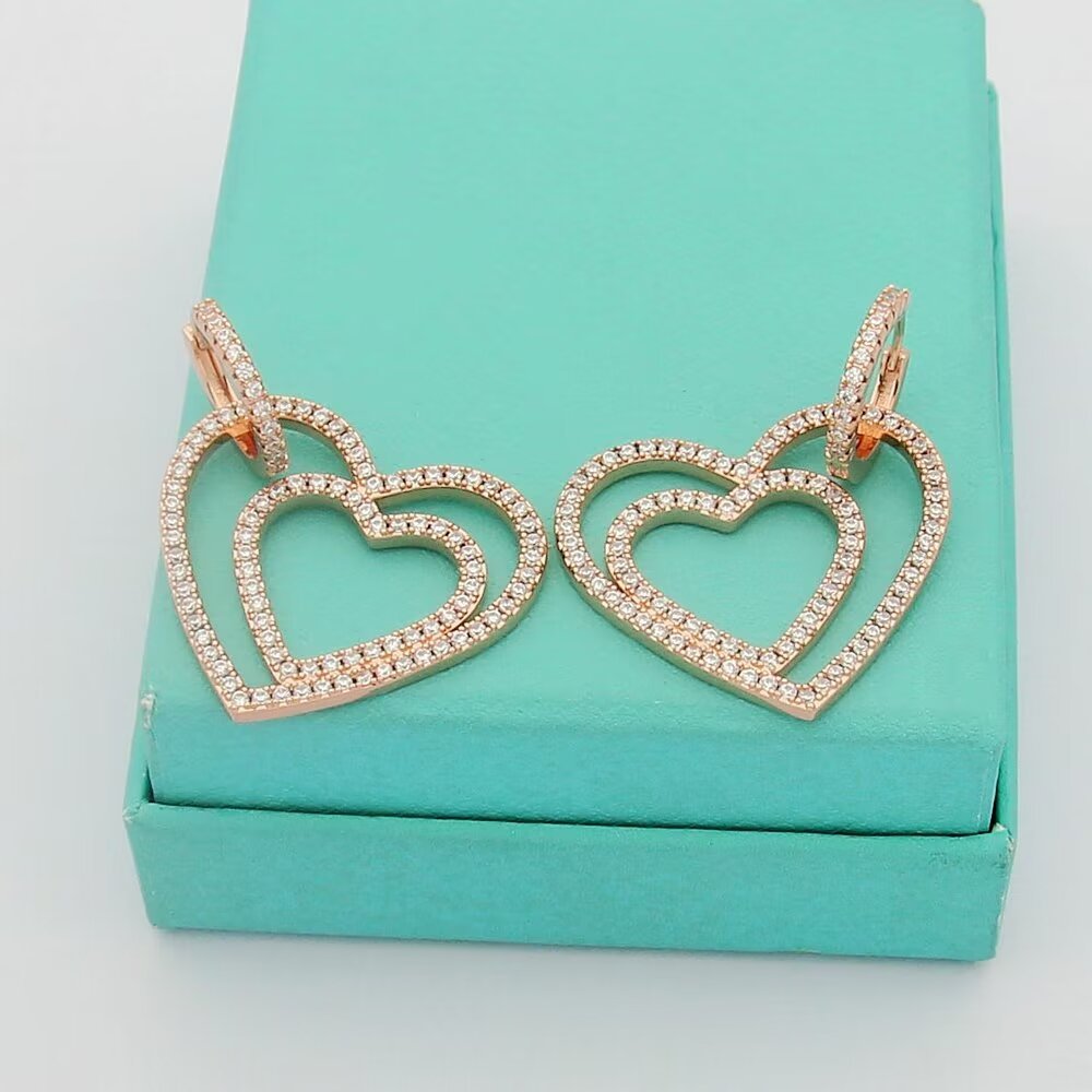 Tiffany Rose Gold Logo-Accented Earrings 238