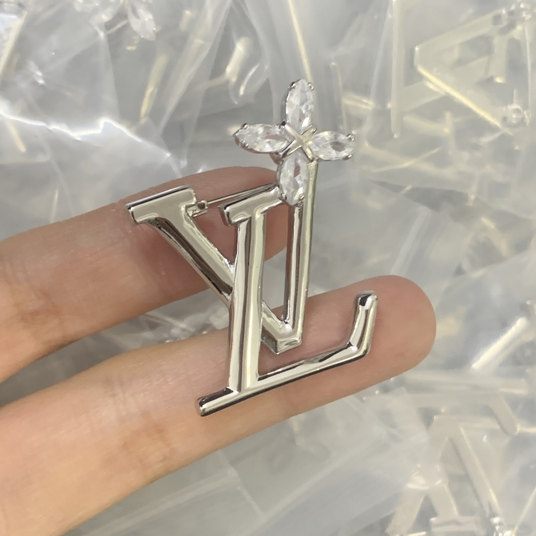 LV Silver Logo-Accented Brooch 1151