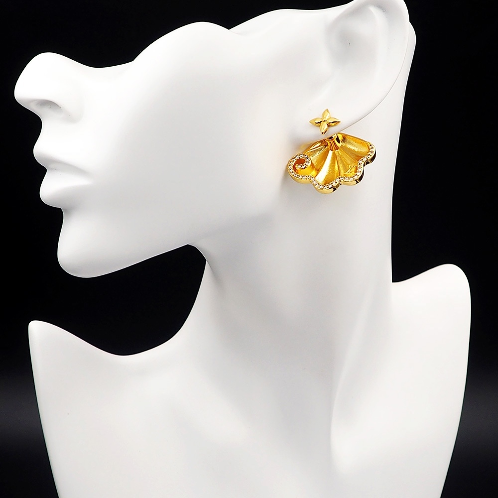 LV Gold Logo-Accented Earrings 200