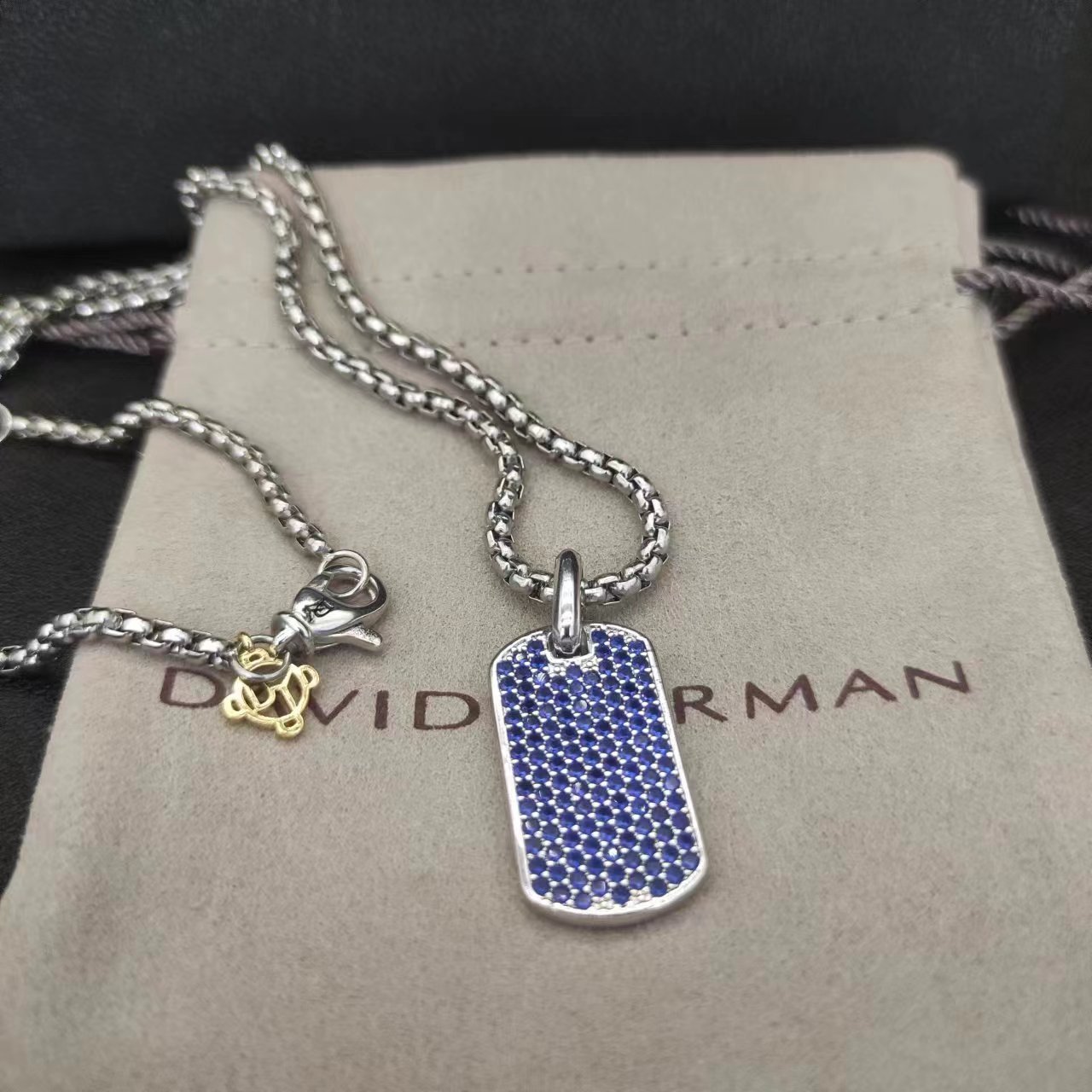 David Yurman Silver Logo-Accented Necklace 138