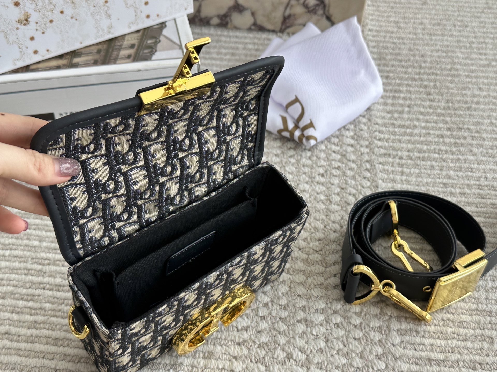 Dior Gold Quilted Bag 755