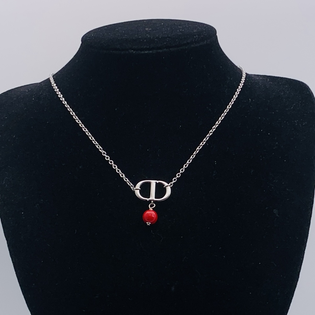 Dior Silver Logo-Accented Necklace 333