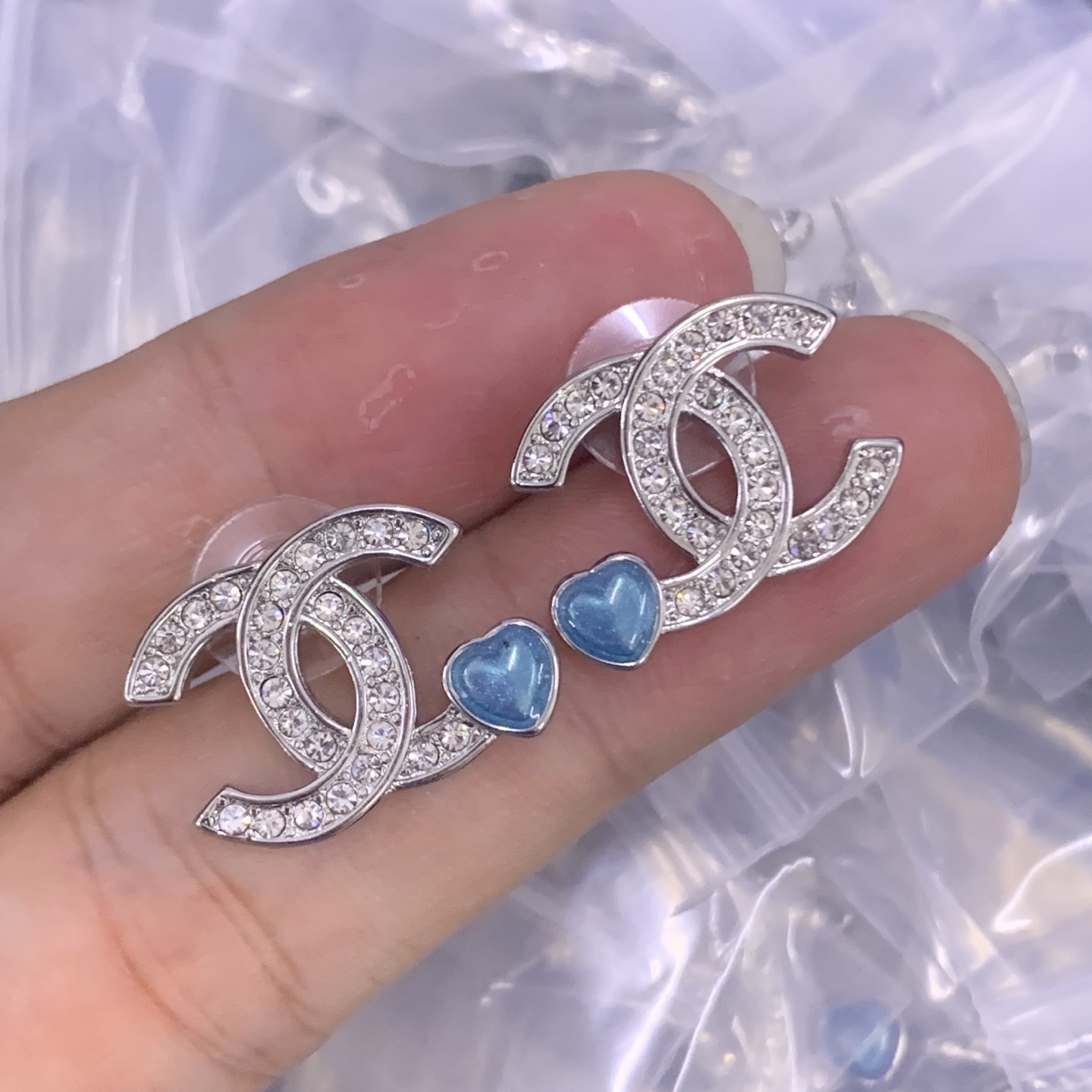 Chanel Silver Logo-Accented Earrings 496