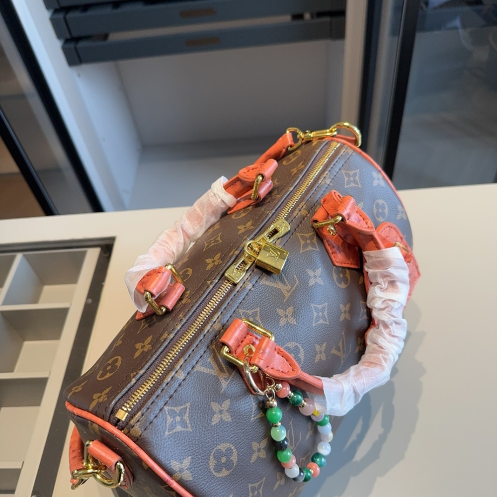 LV Rose Gold Quilted Bag Speedy leather Speedy Soft 30 Dark