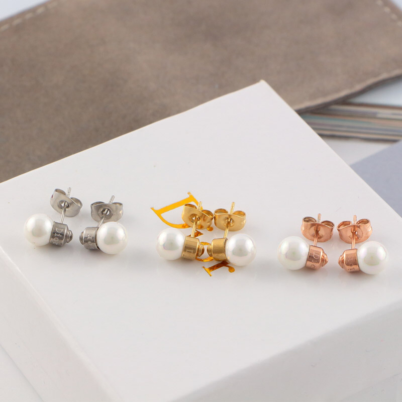 Dior Silver Logo-Accented Earrings 003