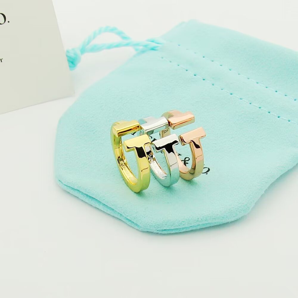 Tiffany Rose Gold Logo-Accented Ring 052