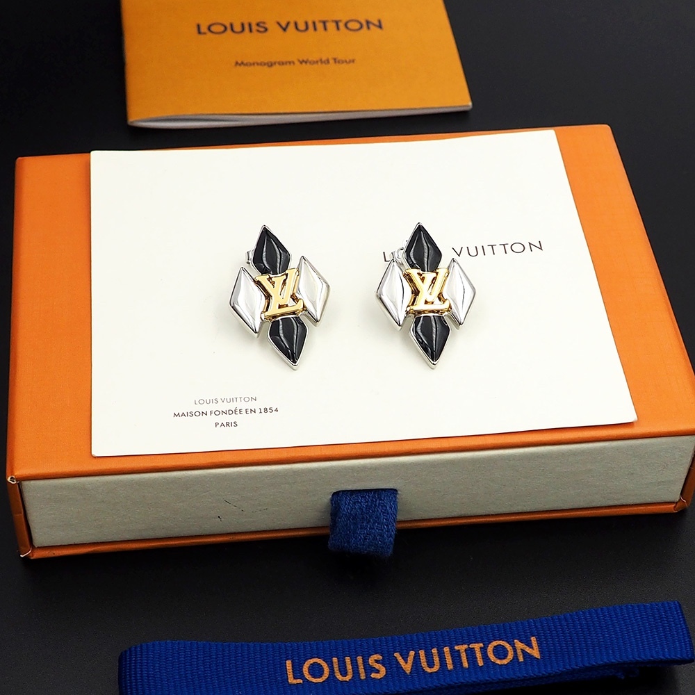 LV Silver Logo-Accented Earrings 209