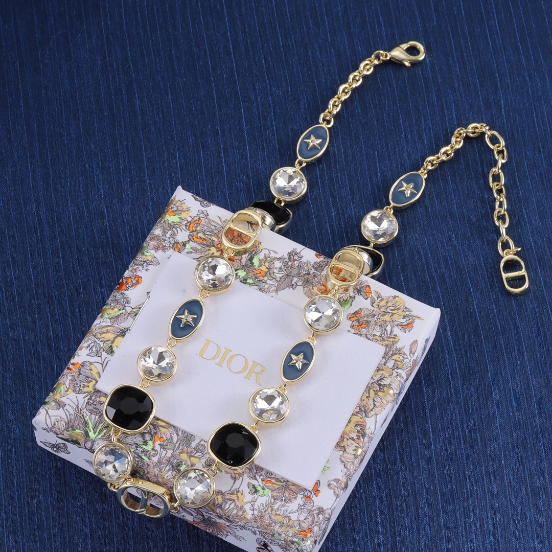 Dior Silver Logo-Accented Necklace 049
