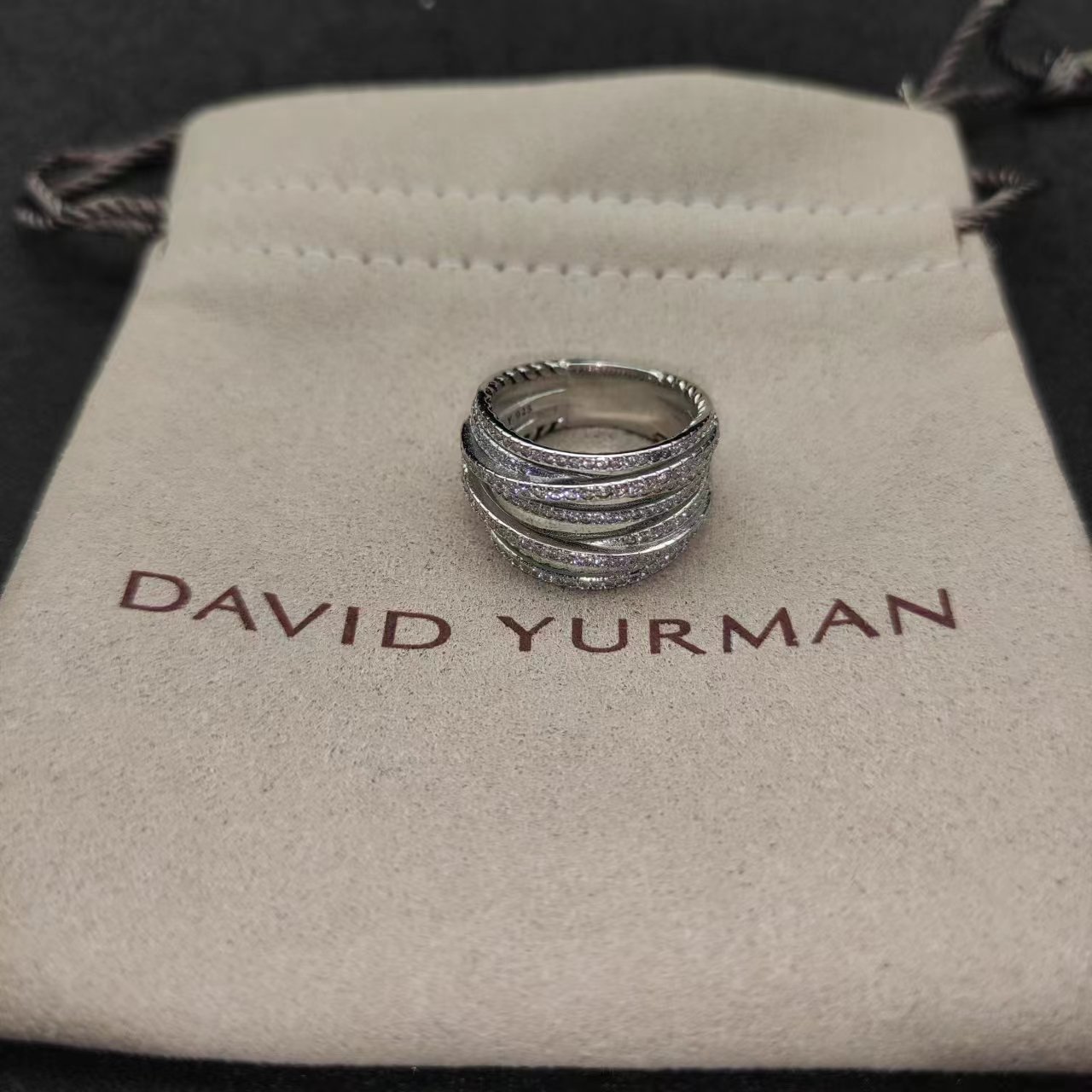 David Yurman Silver Logo-Accented Ring 267