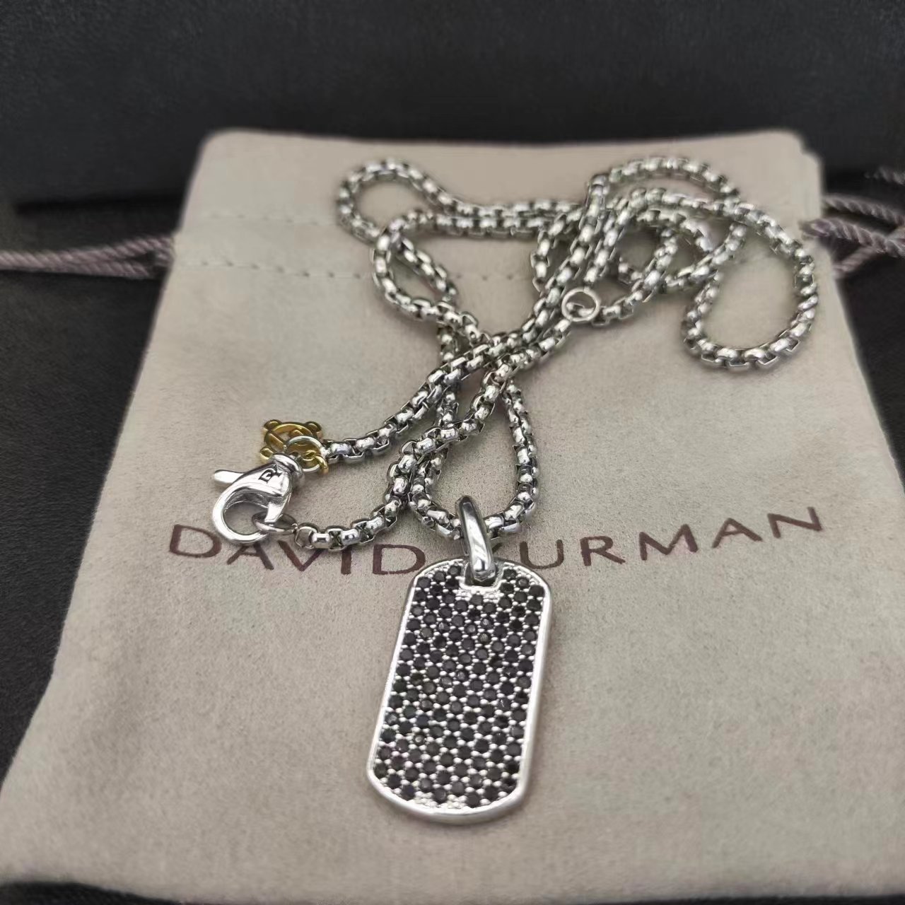 David Yurman Silver Logo-Accented Necklace 138