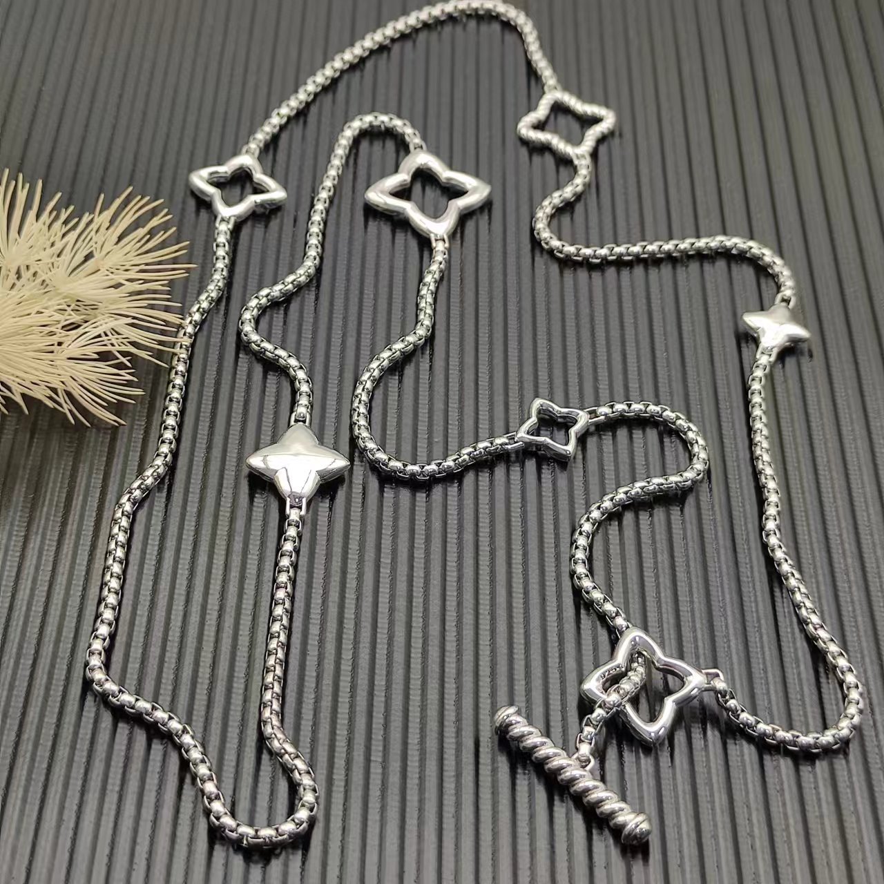 David Yurman Silver Textured Necklace 172