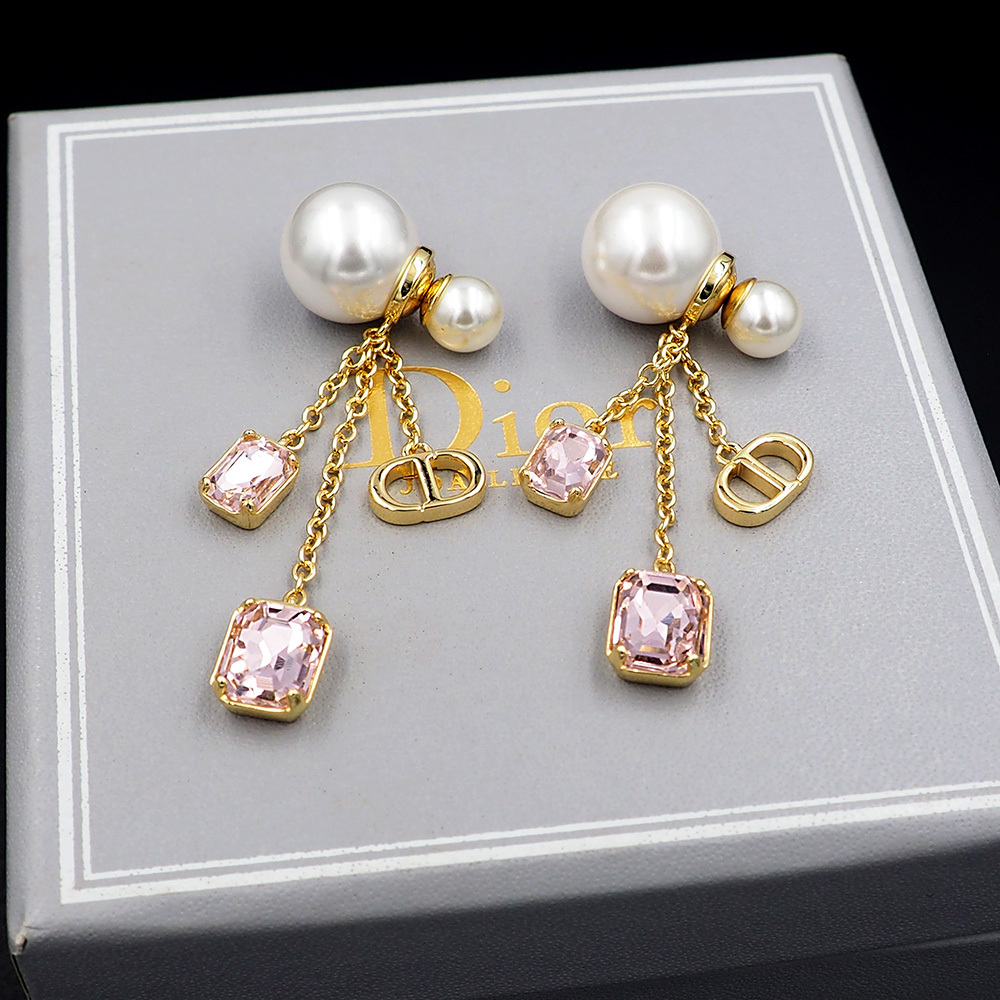 Dior Rose Gold Vintage-Inspired Earrings 028