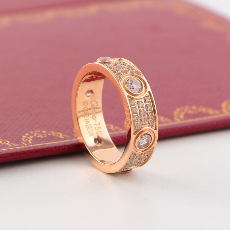 Cartier love Rose Gold Logo-Accented Ring 025