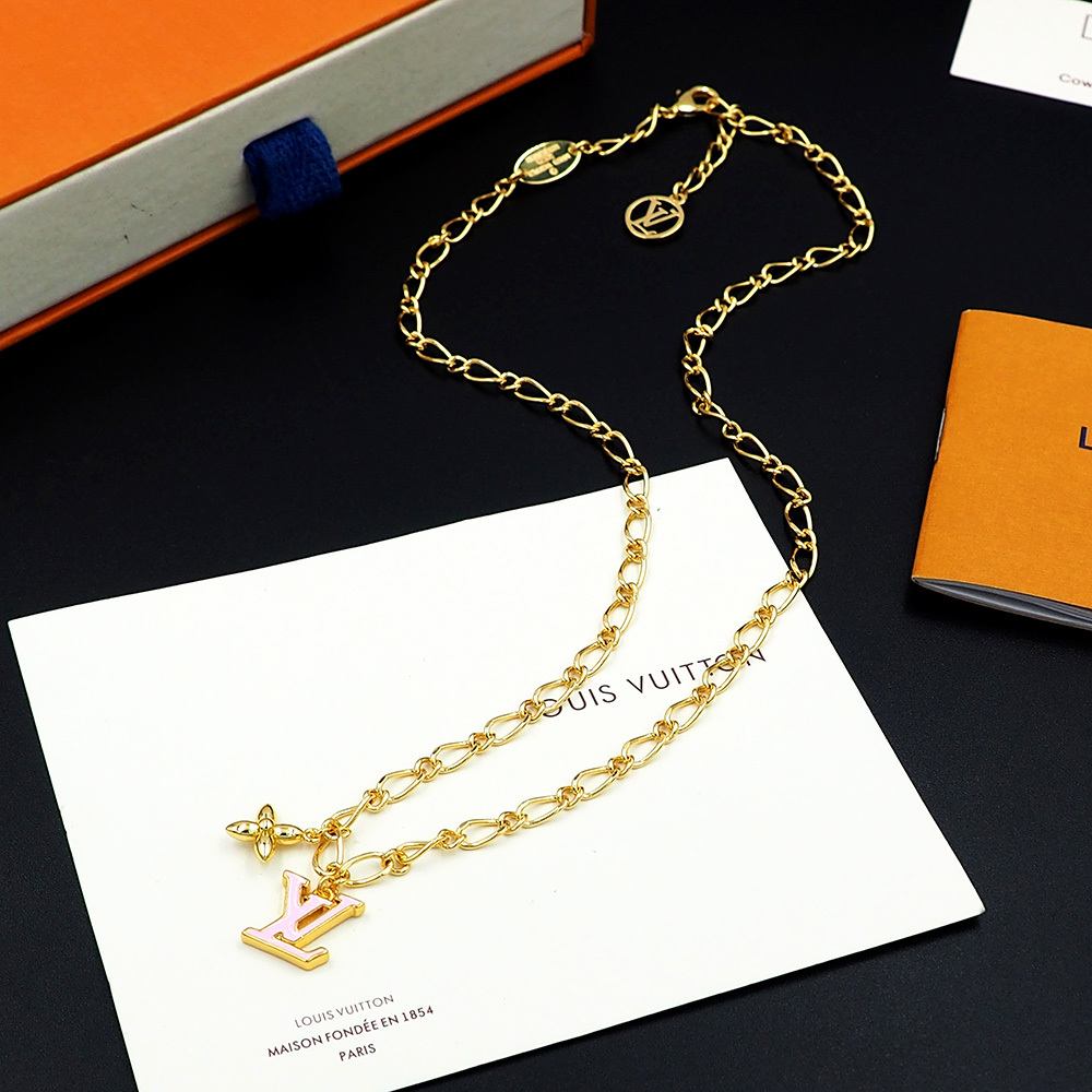 LV Rose Gold Logo-Accented Necklace 402