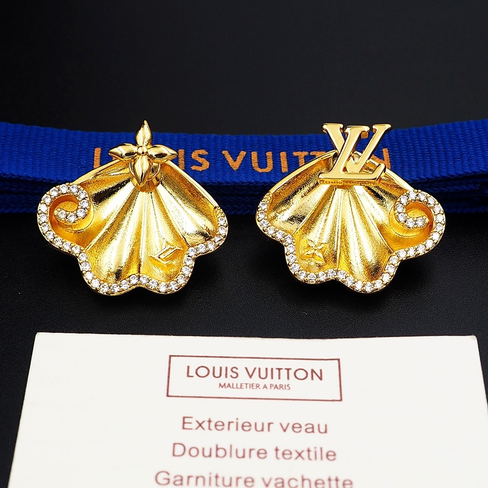 LV Gold Logo-Accented Earrings 200