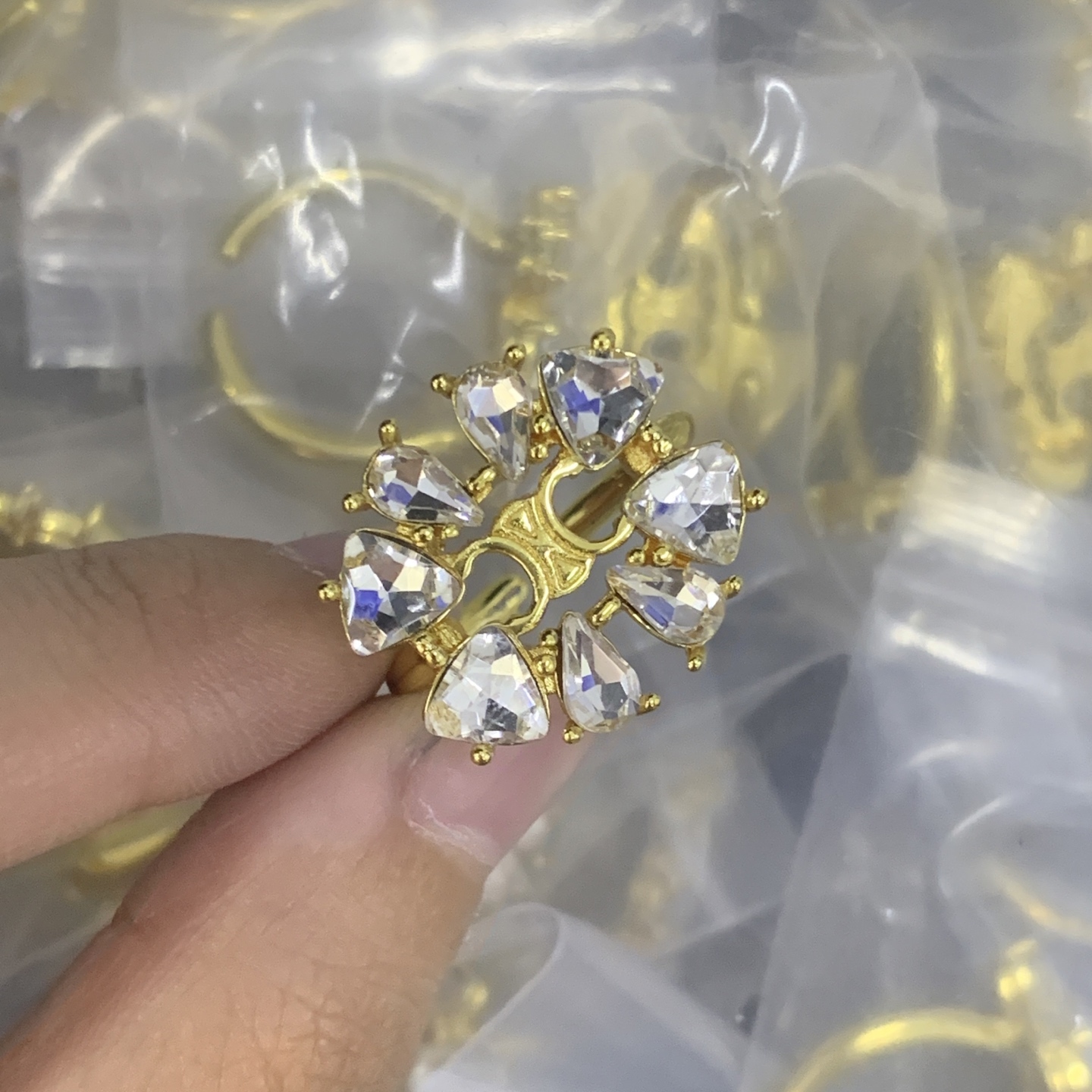 Celine Gold Geometric Ring 048