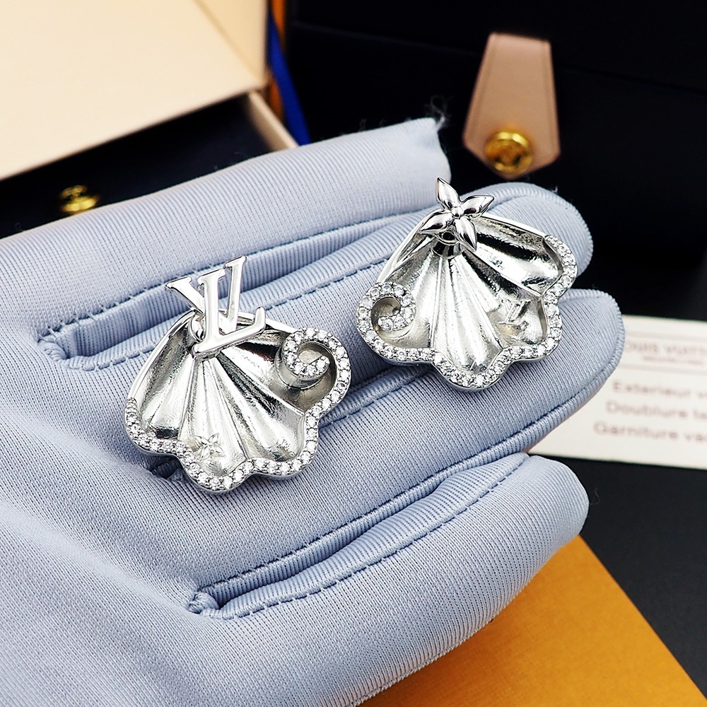 LV Gold Logo-Accented Earrings 200