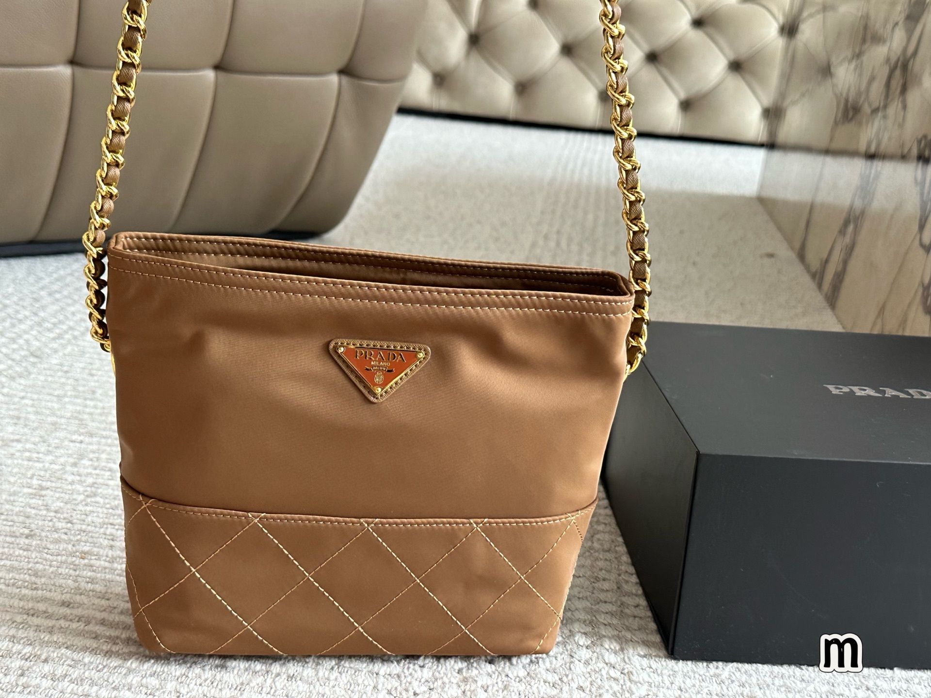 Prada Gold Quilted Bag 086