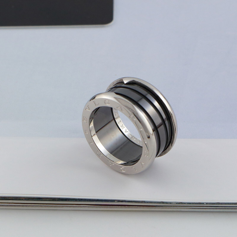 BVLGARI Rose Gold Logo-Accented Ring 014