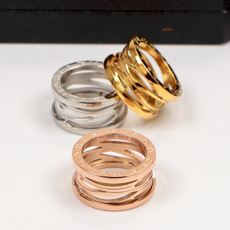 BVLGARI Silver Logo-Accented Ring 006