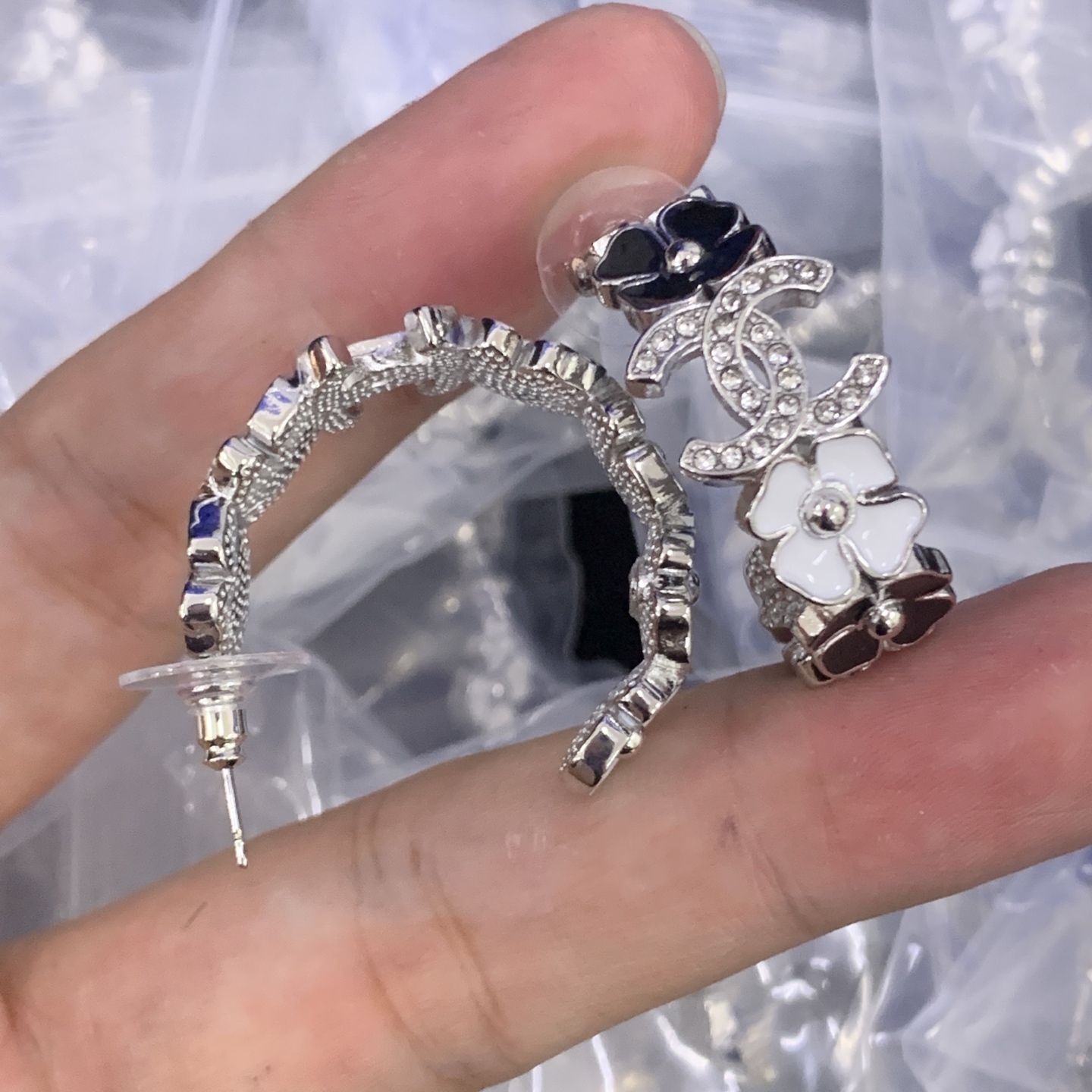 Chanel Silver Vintage-Inspired Earrings 563