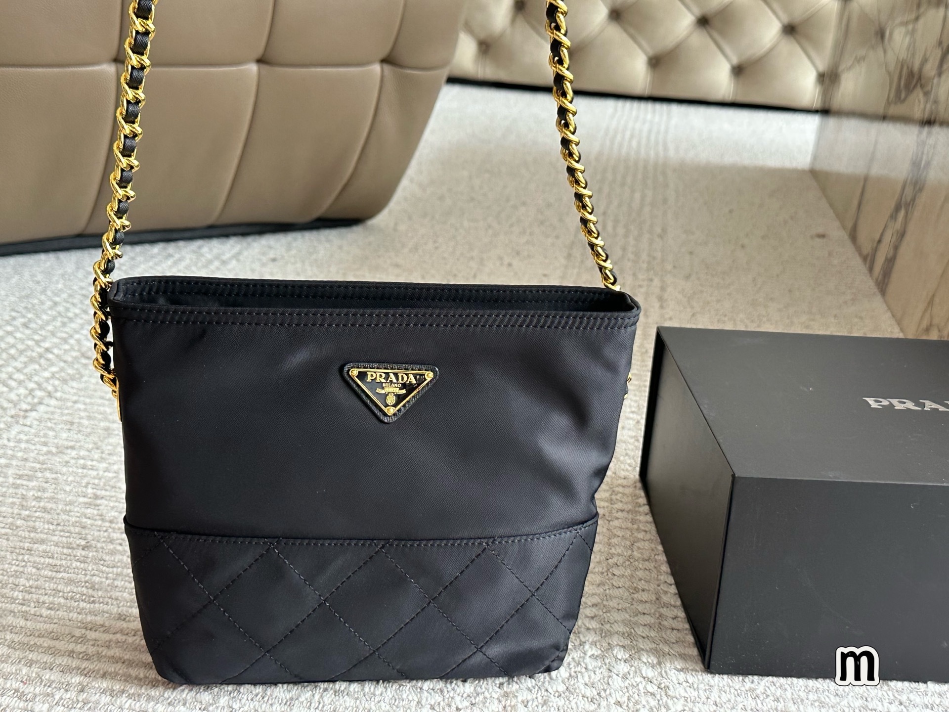 Prada Gold Quilted Bag 086