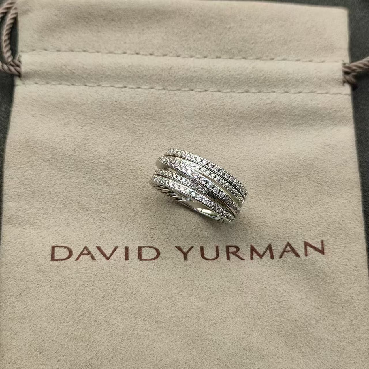 David Yurman Silver Logo-Accented Ring 284
