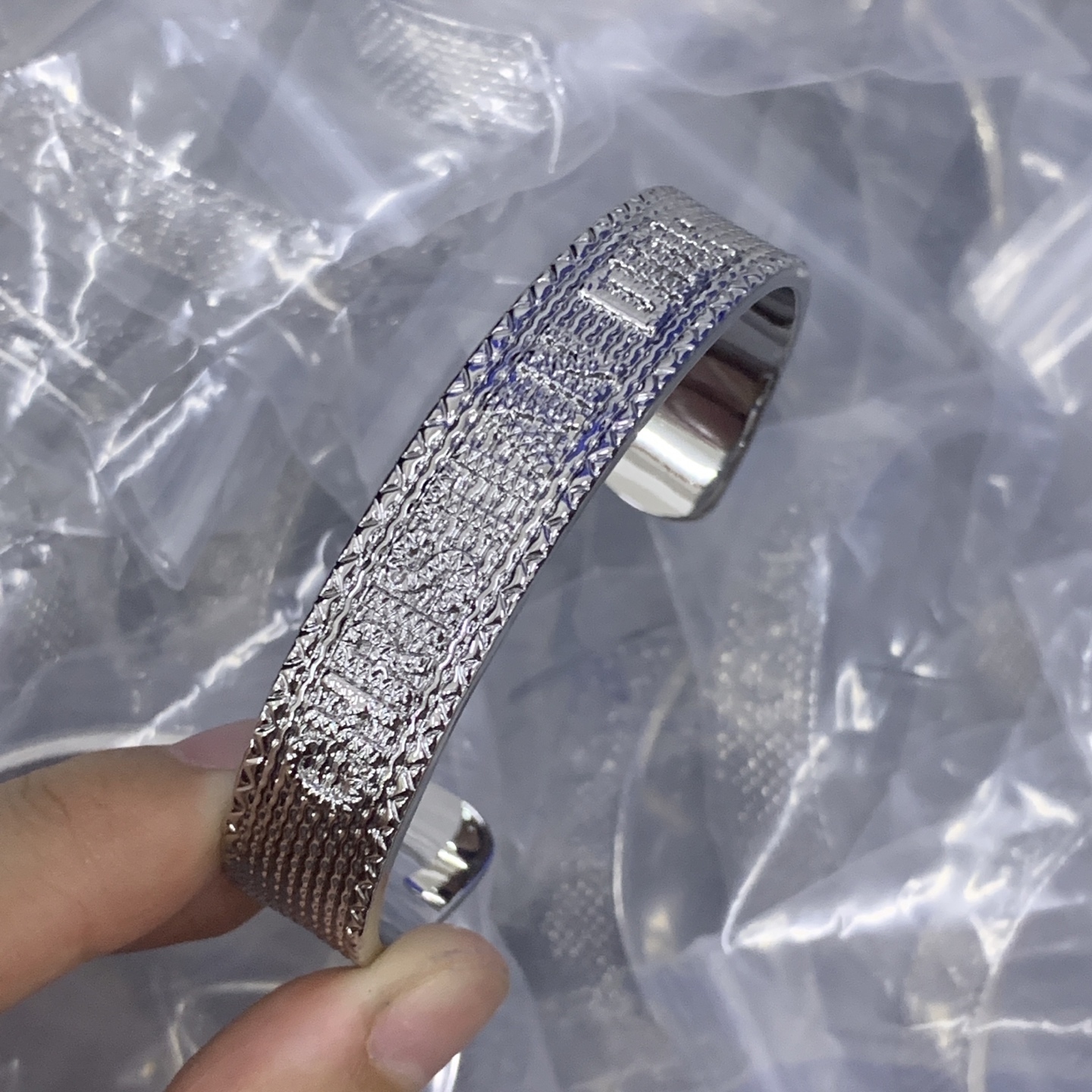 Dior Silver Textured Bracelet 633