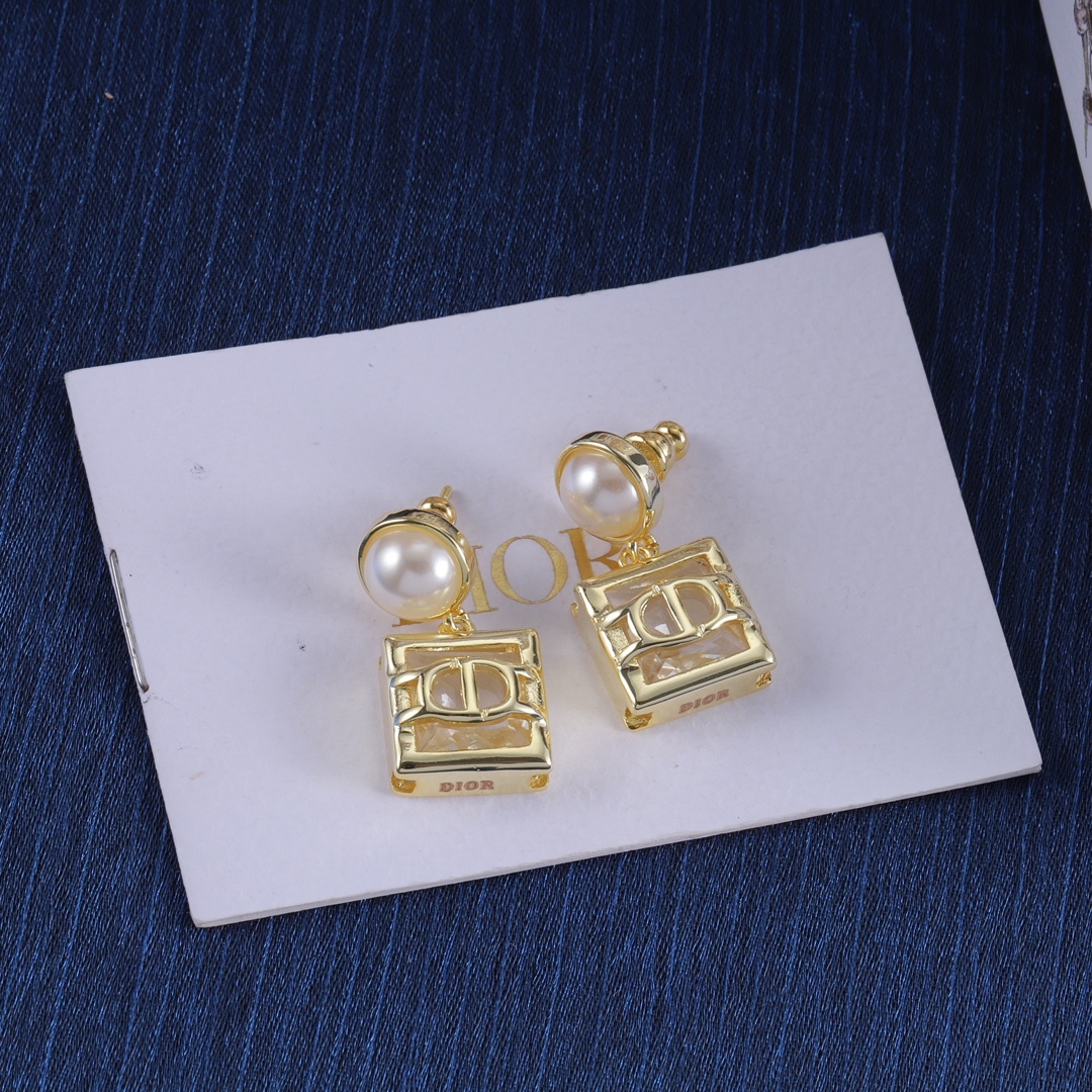 Dior Silver Logo-Accented Earrings 038