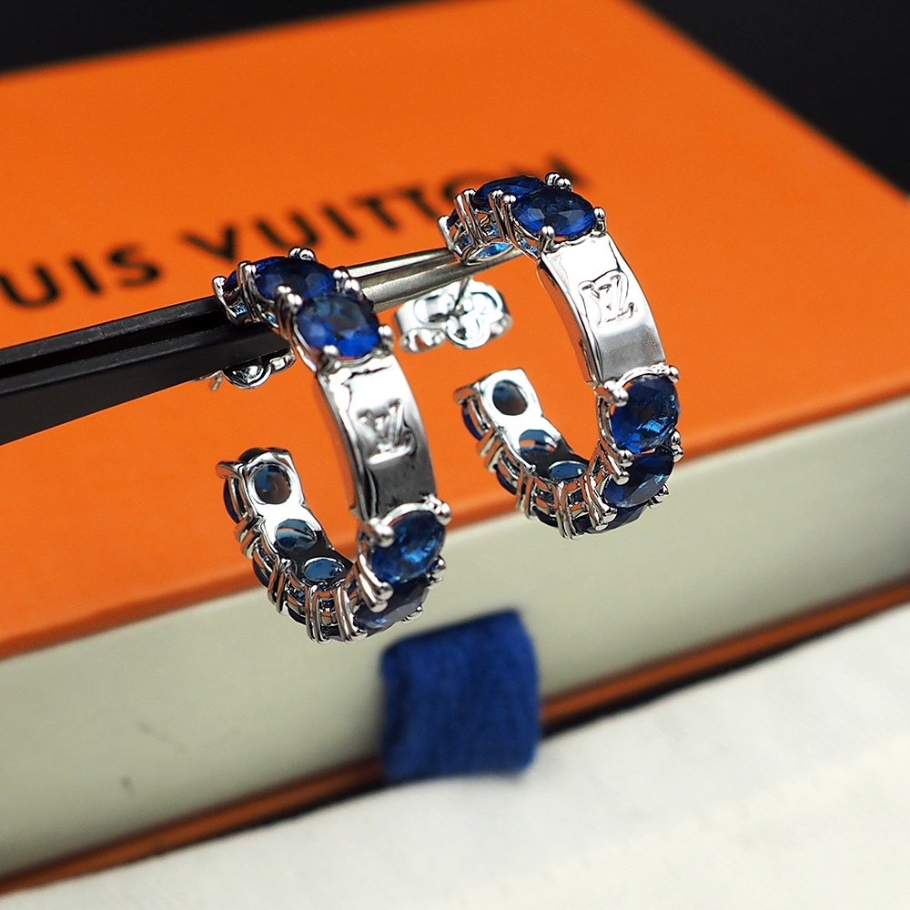 LV Silver Logo-Accented Earrings 223