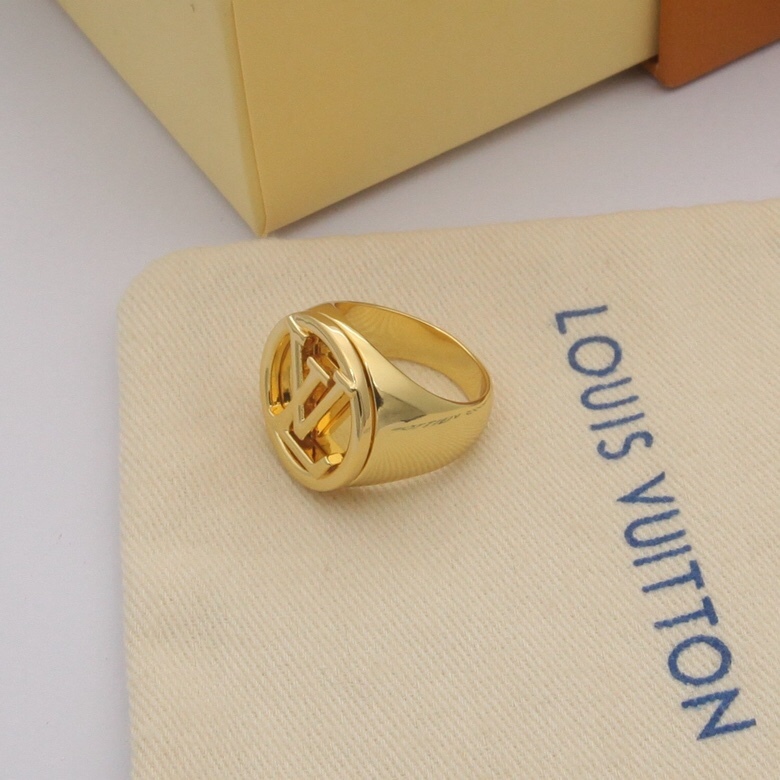 LV Rose Gold Logo-Accented Ring 080