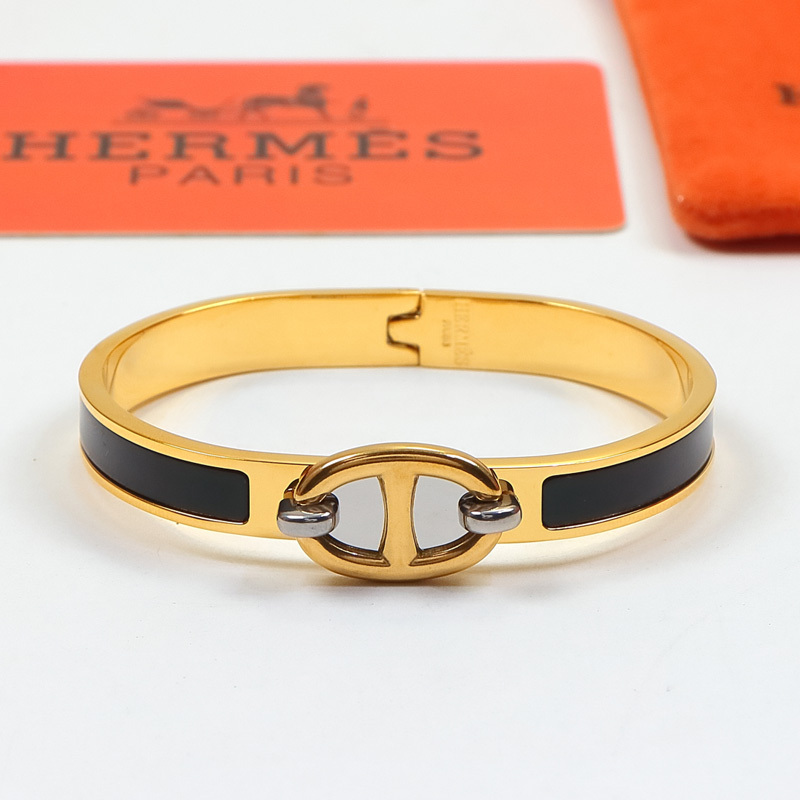 Hermes h Silver Logo-Accented Bracelet 003