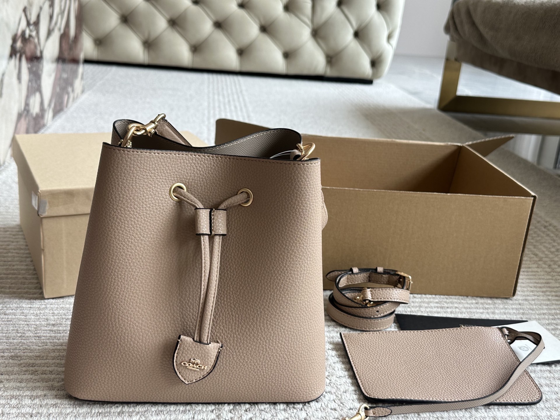 Coach Rose Gold Vintage-Inspired Bag 075