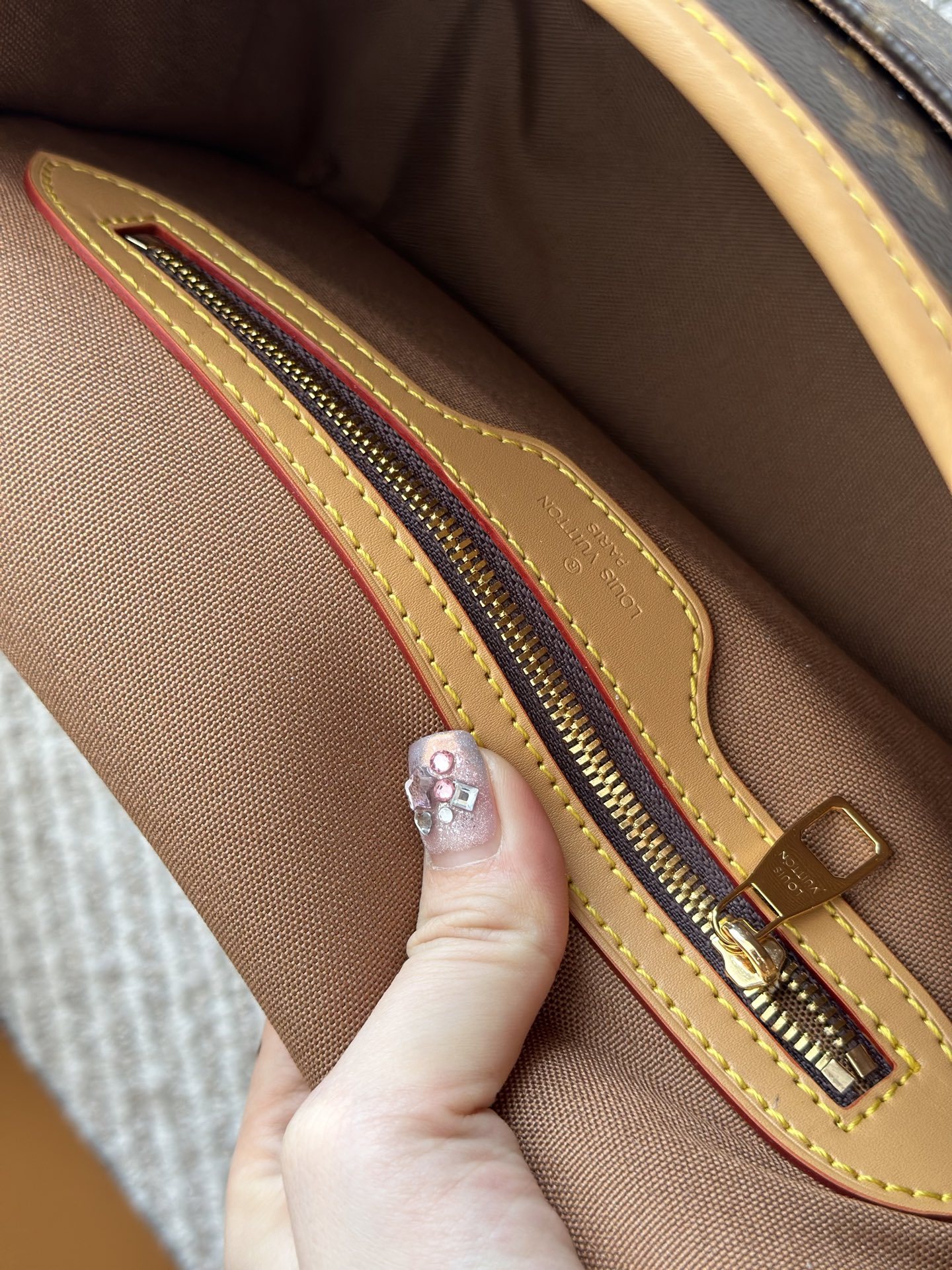 LV Rose Gold Quilted Bag 1546