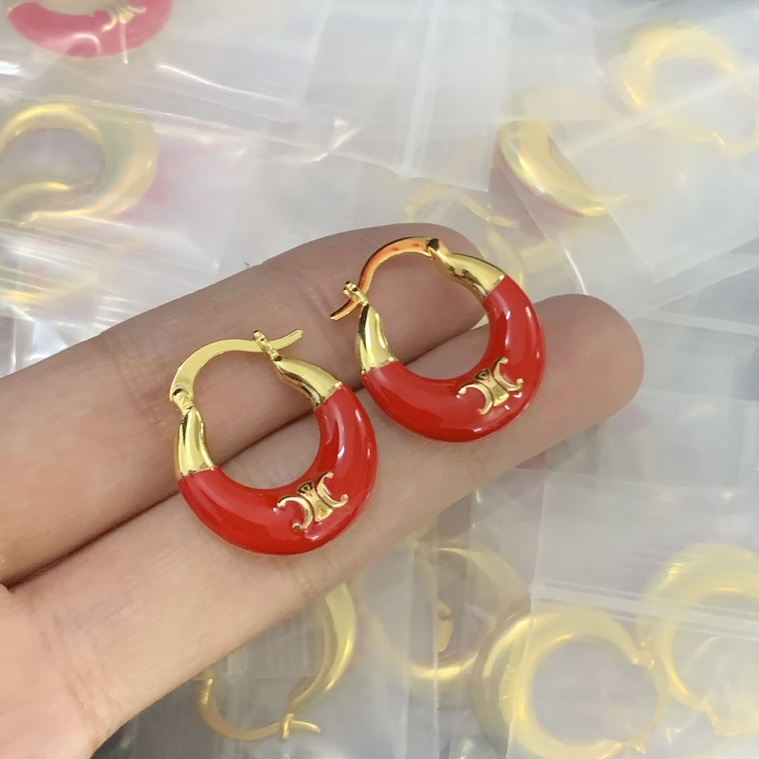 Celine Rose Gold Logo-Accented Earrings 141