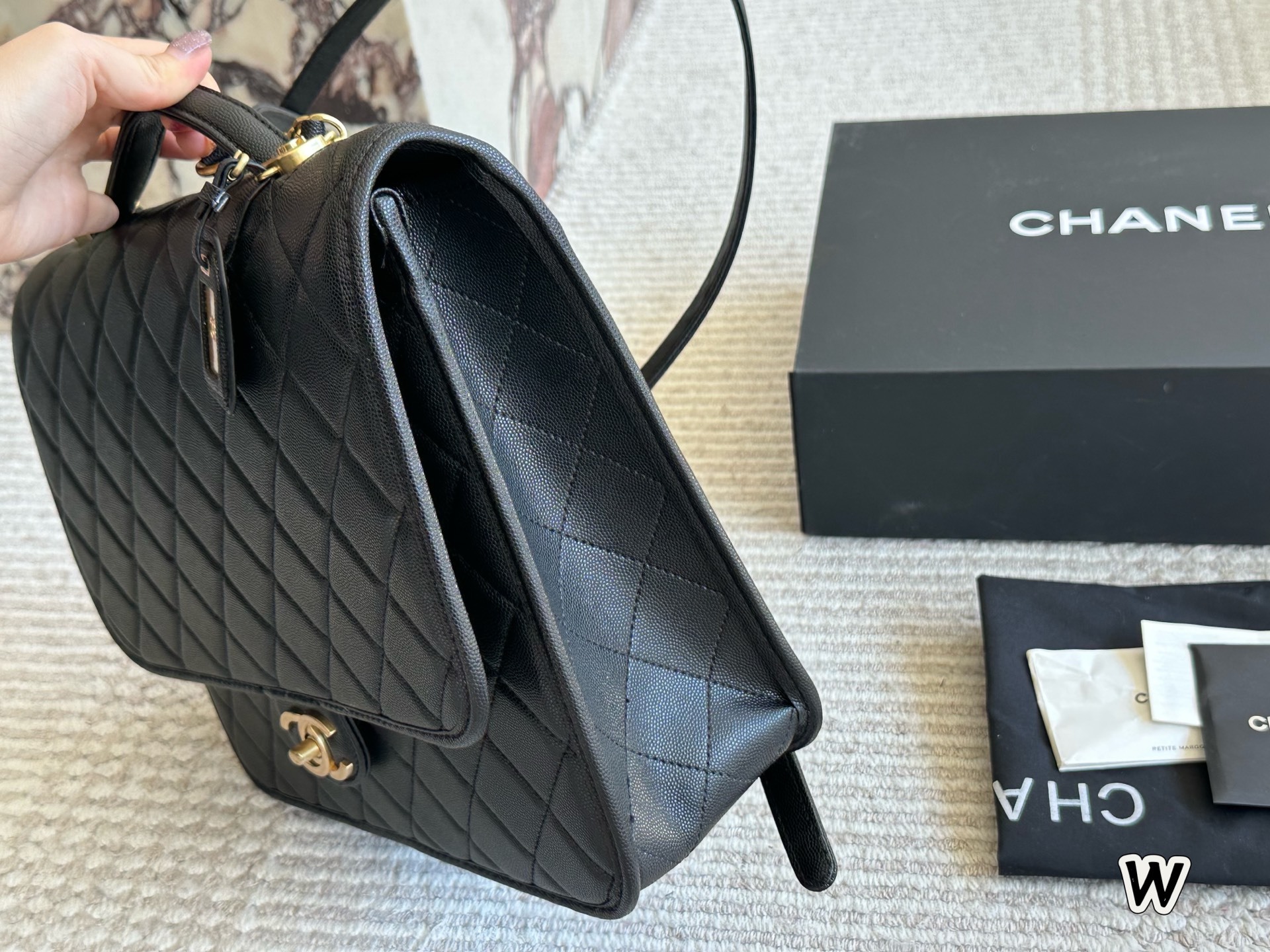 Chanel Beige Quilted Bag 1405