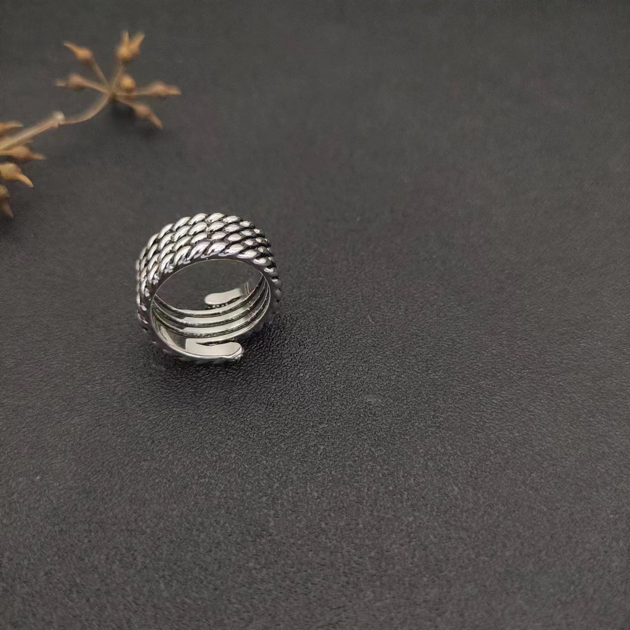 David Yurman Silver Logo-Accented Ring 256