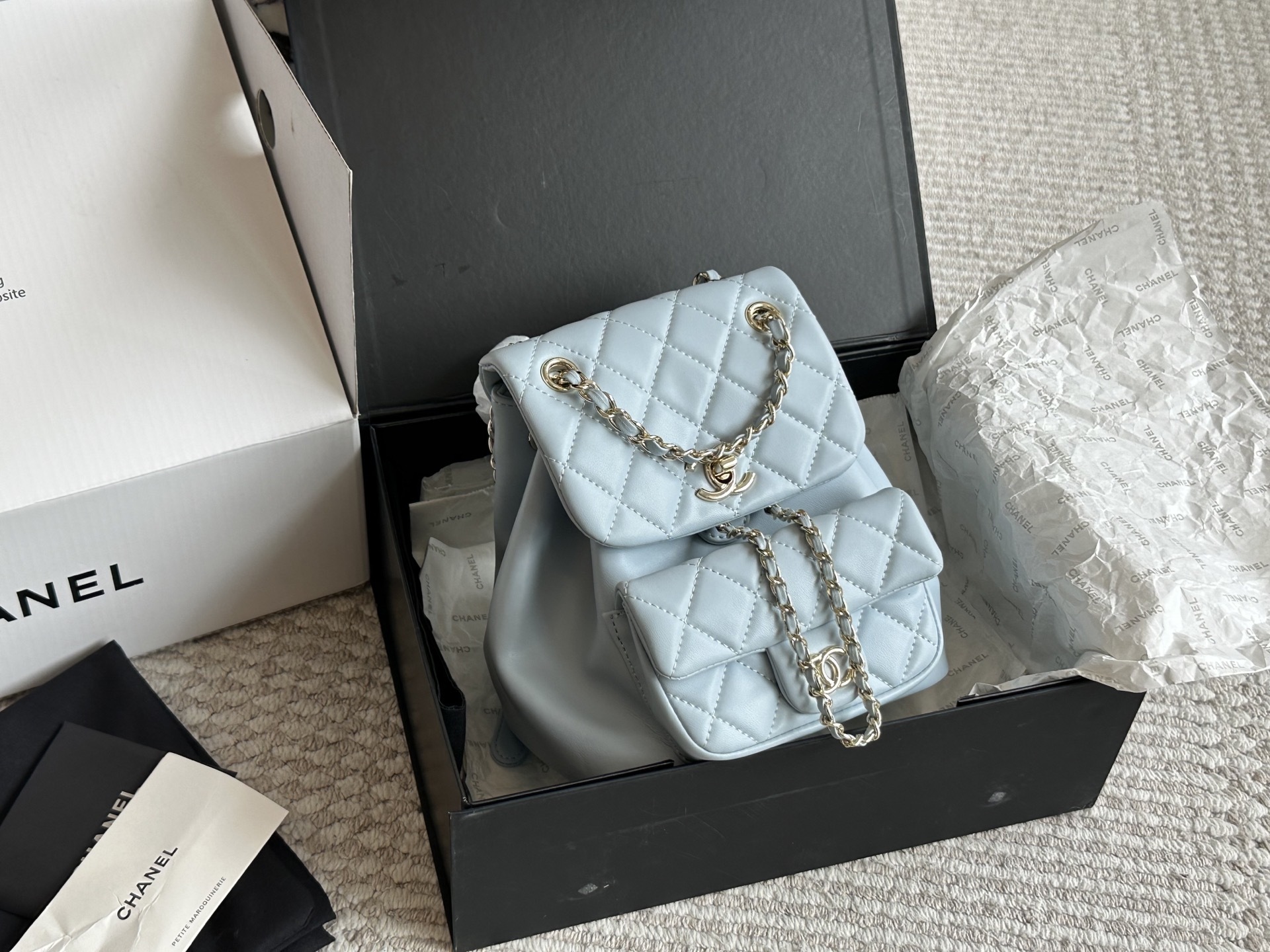 Chanel Silver Logo-Accented Bag 1401