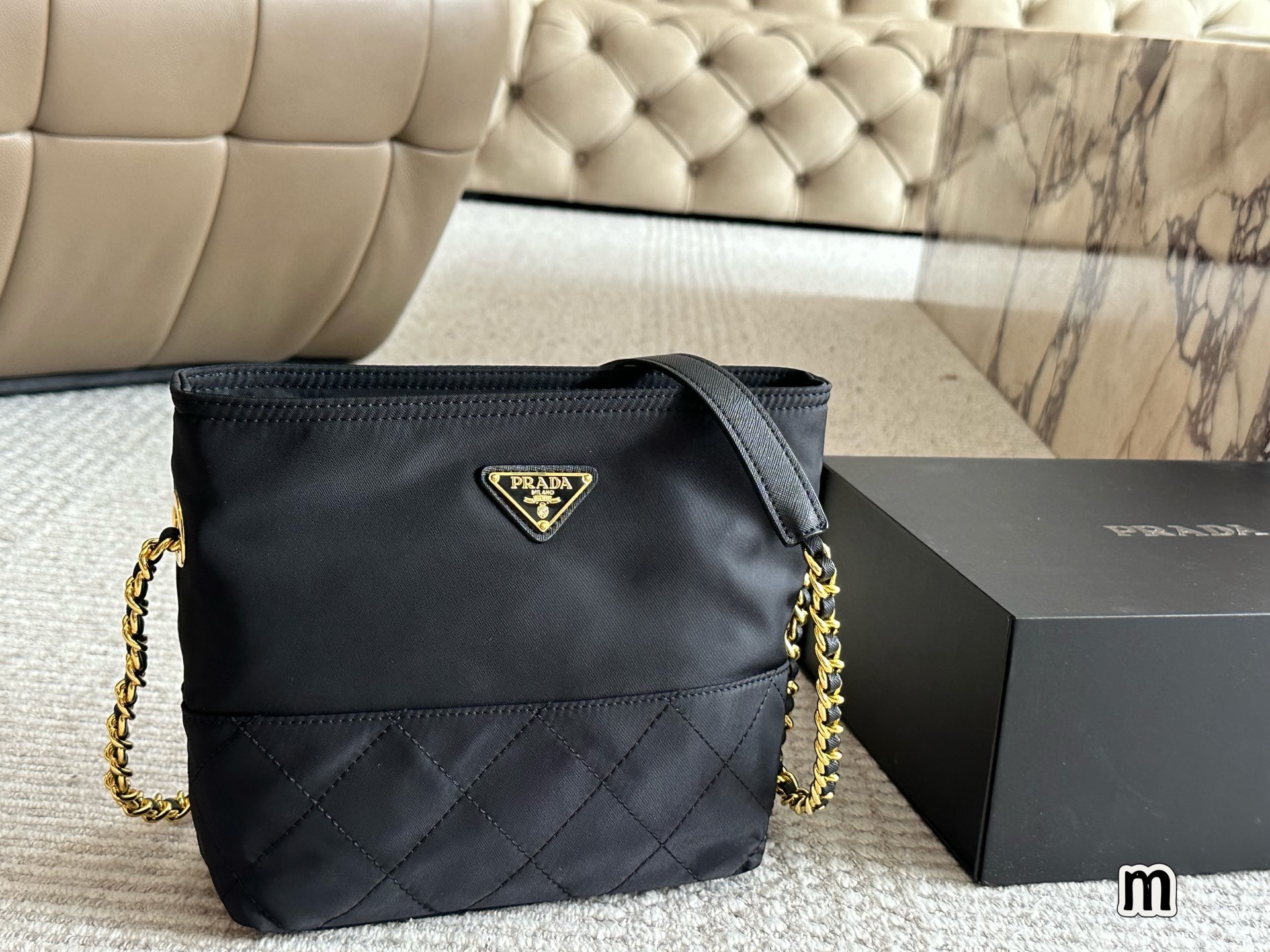 Prada Gold Quilted Bag 086