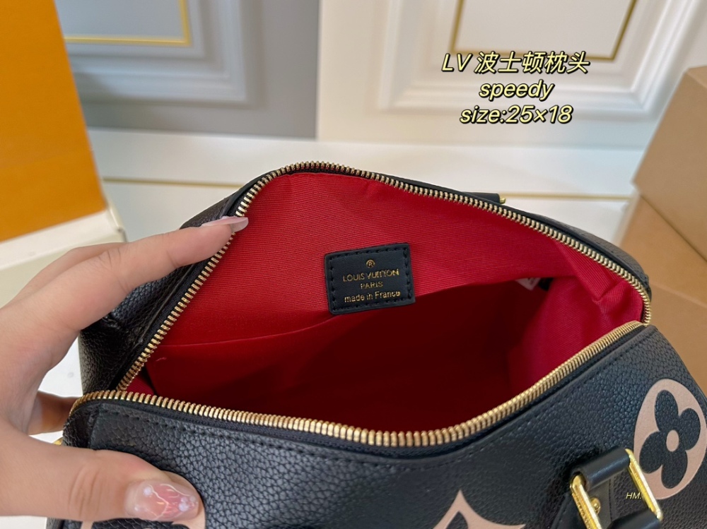 LV Bag Speedy leather Gold Logo-Accented Bag 25cm