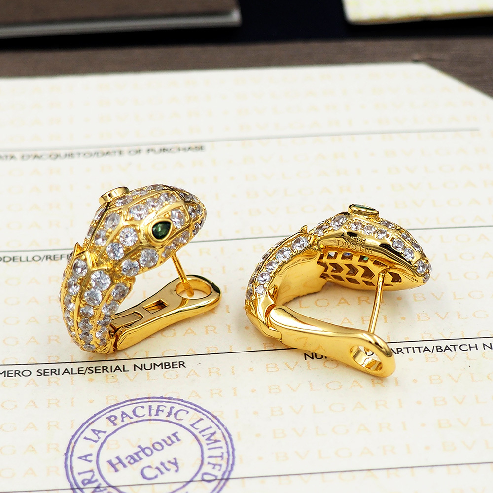 BVLGARI Silver Logo-Accented Earrings 060