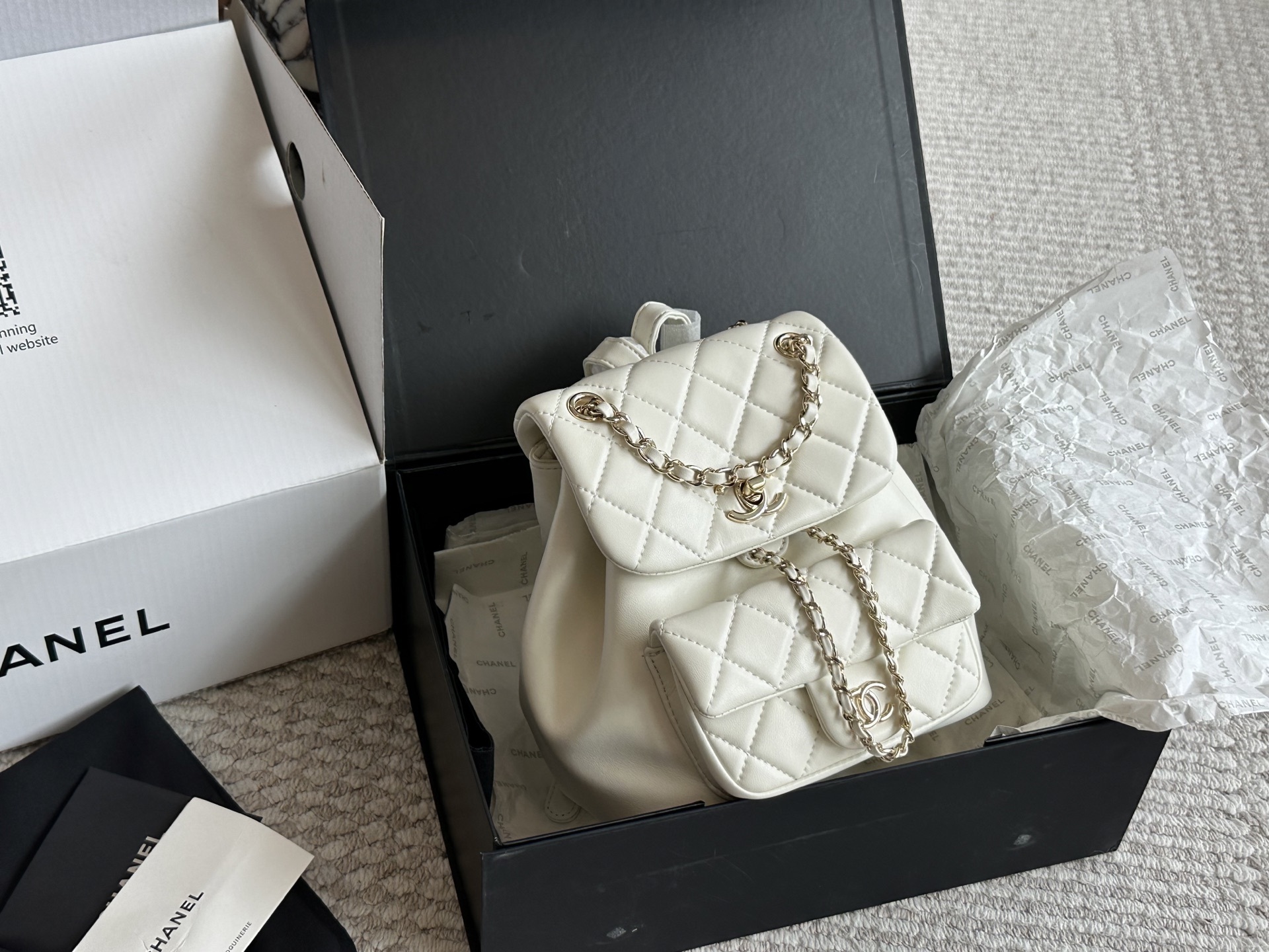 Chanel Silver Logo-Accented Bag 1401