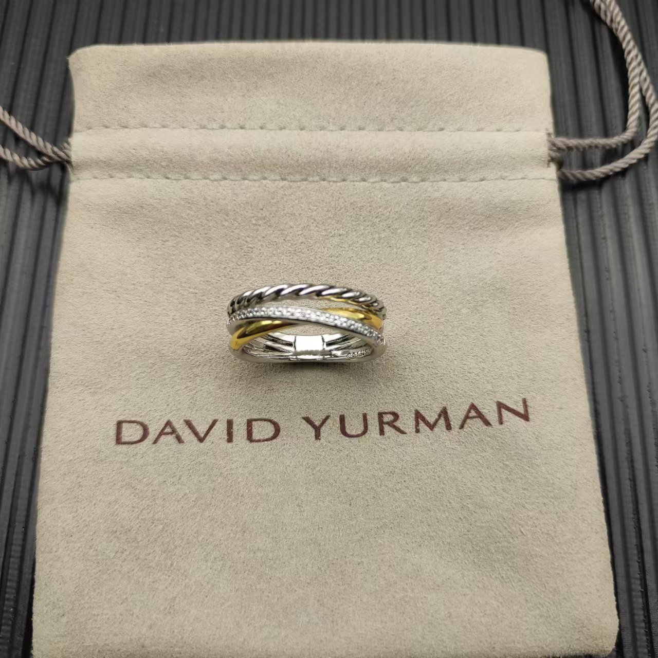 David Yurman Silver Logo-Accented Ring 290