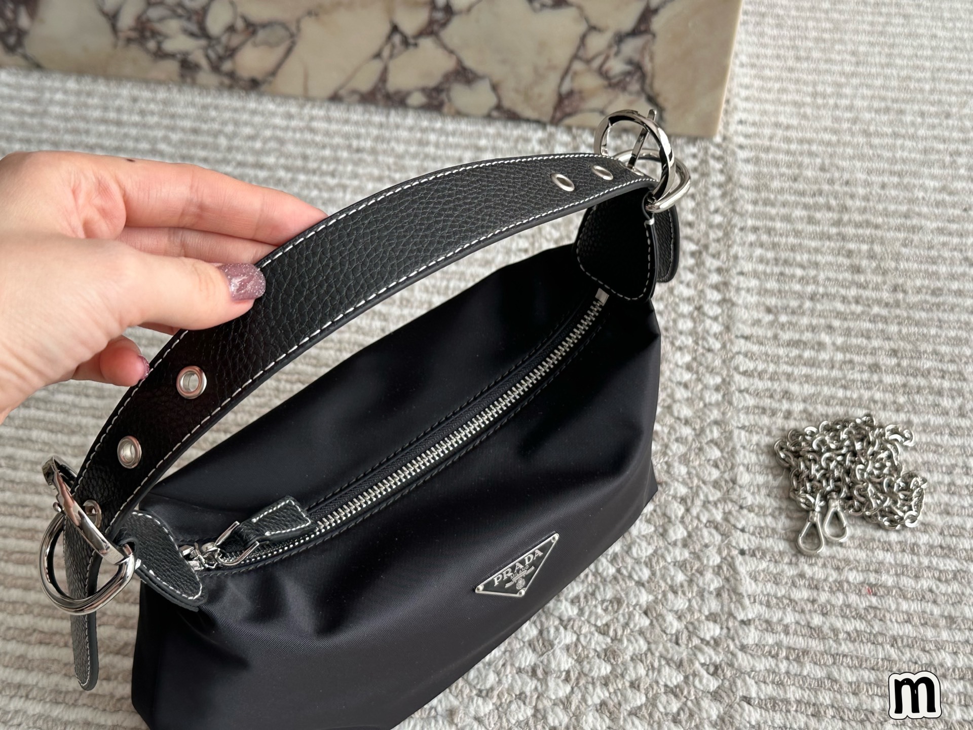 Prada Silver Vintage-Inspired Bag 046