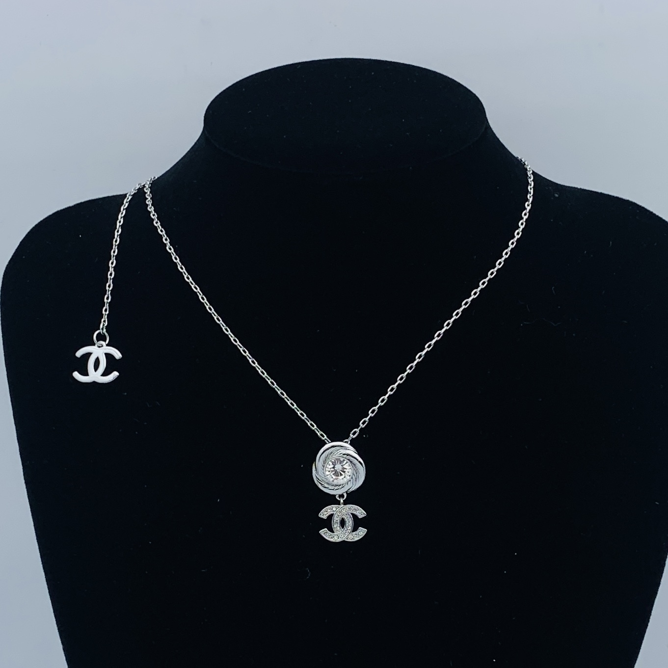 Chanel Silver Logo-Accented Necklace 962