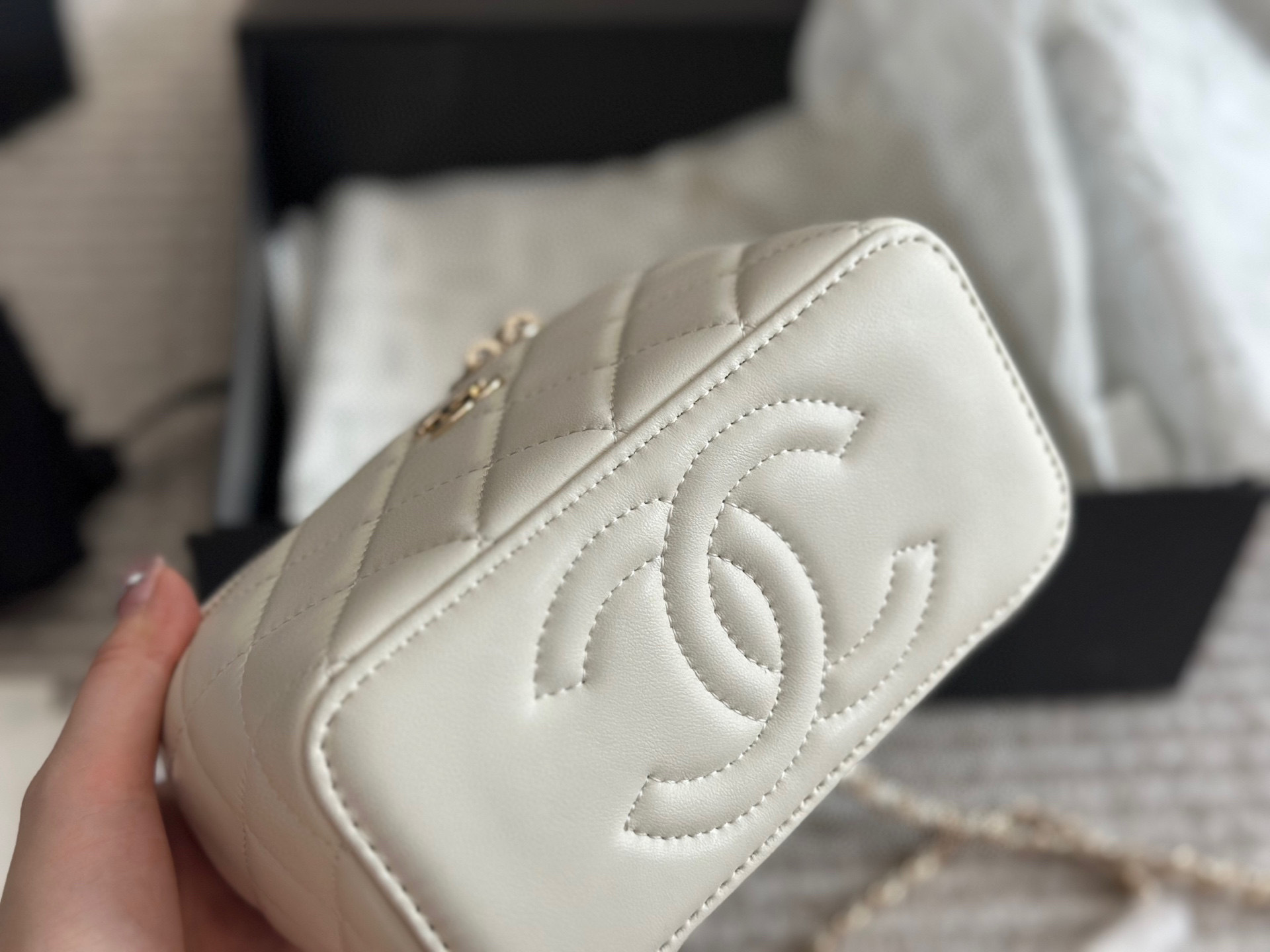 Chanel Beige Quilted Bag 1257