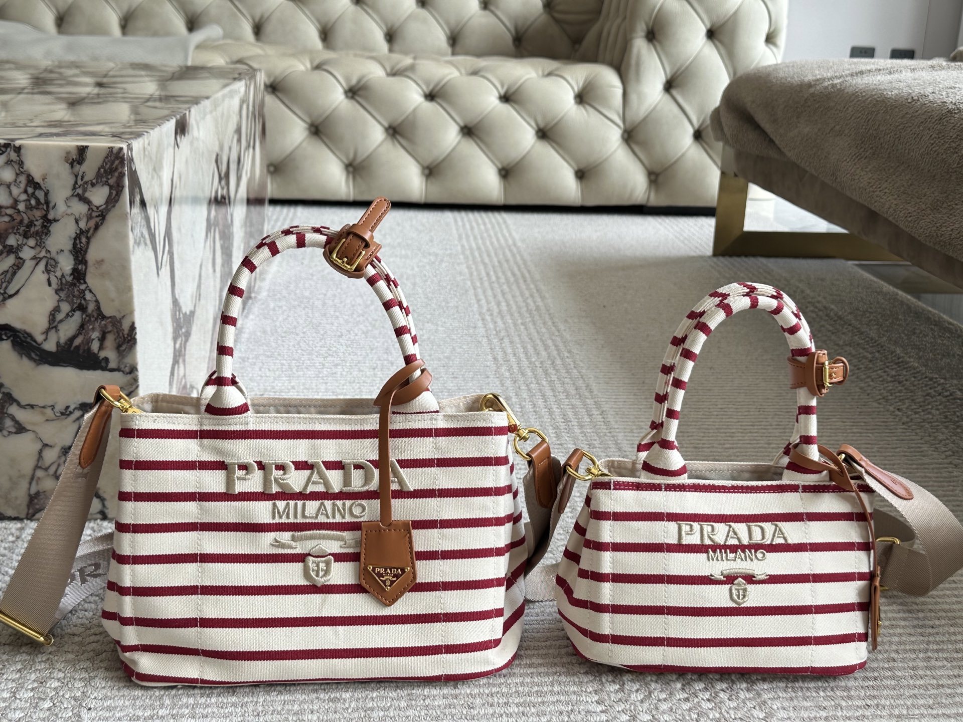 Prada Beige Vintage-Inspired Bag 074