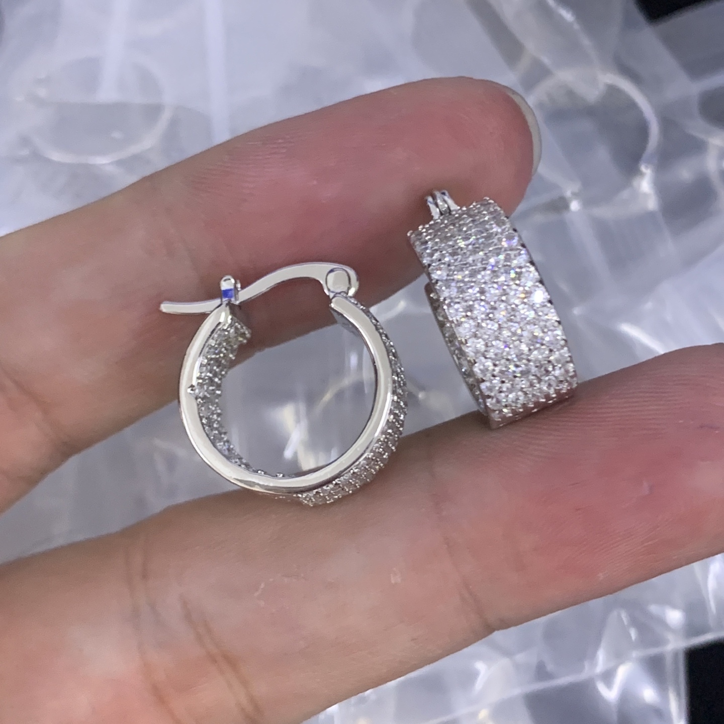 Celine Silver Textured Earrings 039