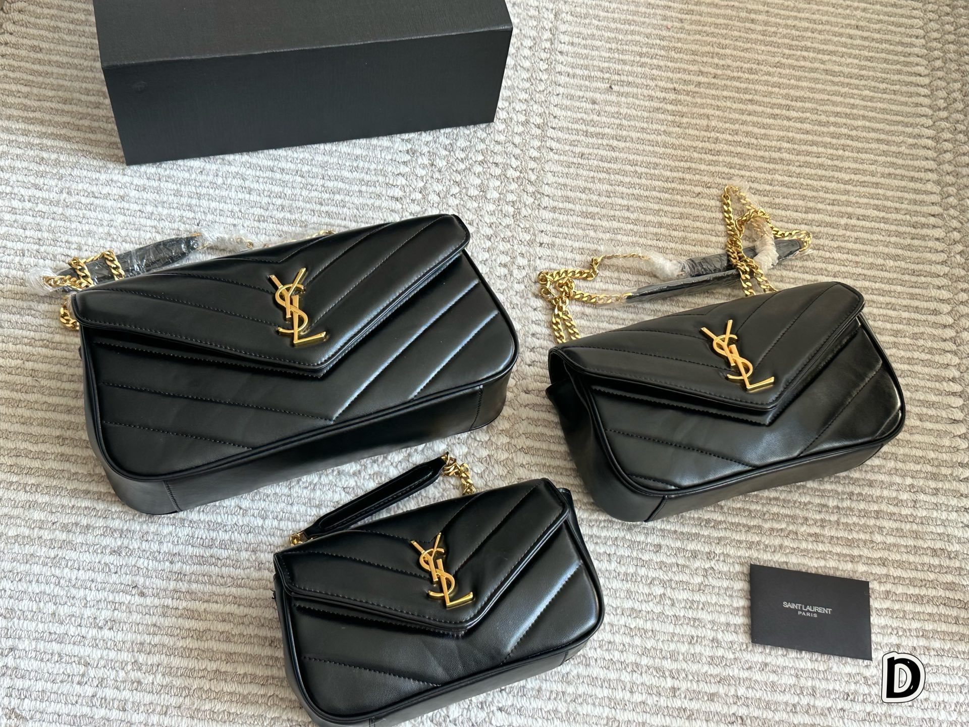 YSL Gold Logo-Accented Bag 145