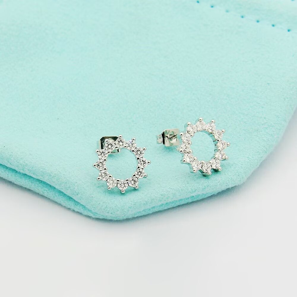 Tiffany Silver Logo-Accented Earrings 030